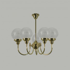 Lighting Inspiration-Polished Brass Range-Luke 3/LT / 5LT Pendant Brass Sheffield 6” 